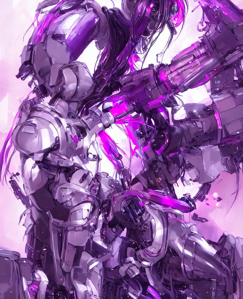 A beautiful painting of a cyberpunk anime girl with, Stable Diffusion