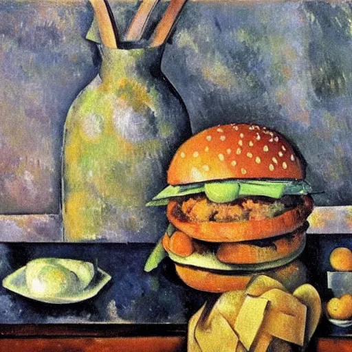 Image similar to still life of big Macs by Cezanne