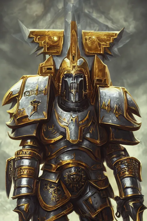 Image similar to armor portrait heros warhammer 4 0 k horus heresy fanart - the primarchs emperor by johannes helgeson animated with vfx concept artist & illustrator global illumination ray tracing hdr fanart arstation zbrush central hardmesh 8 k octane renderer comics stylized