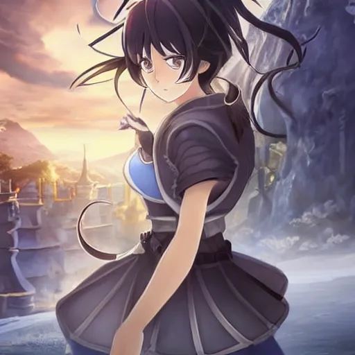 Image similar to isekai masterpiece by liya nikorov, envar studio, nurzhan bekkaliyev of albedo anime