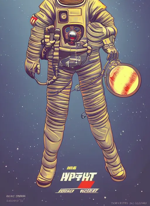 Image similar to Retro Astronaut Warrior, digital art, trending on Artstation