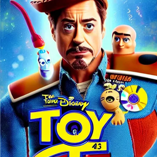 Prompt: robert downey jr. starring in toy story 4 2019