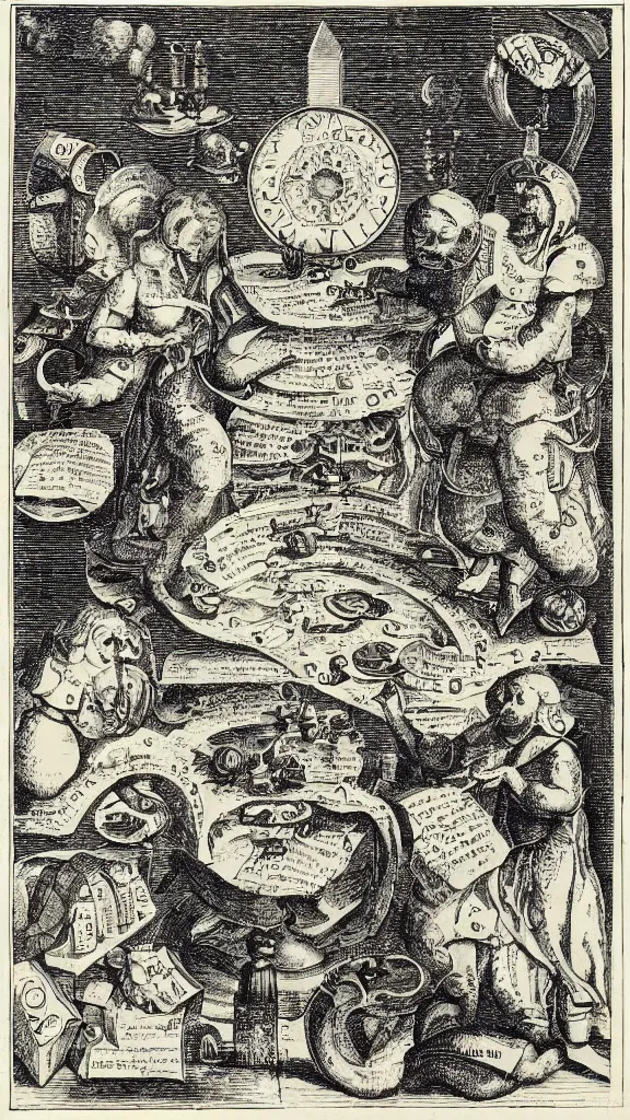 Prompt: esoteric etching print of an alchemists laboratory, amphitheatrum sapientiae aeternae, 1 5 9 5