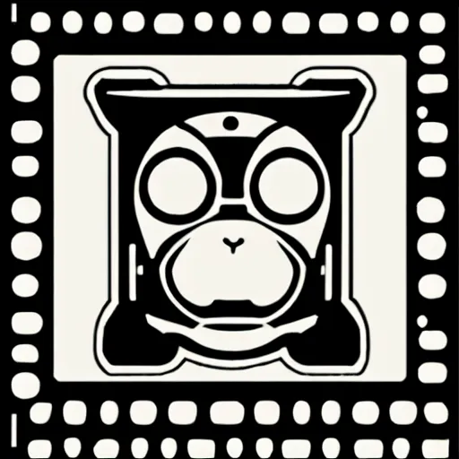 Prompt: robot monkey ninja stamp - n 9