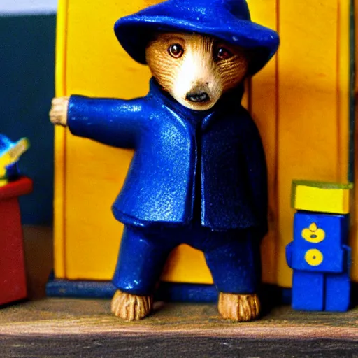 Prompt: paddington bear living in a matchbox