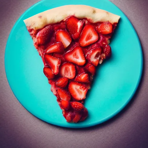 Prompt: a strawberry pizza, photo studio, professional photo, commercial photo, trending on artstation, hdr, instagram photo