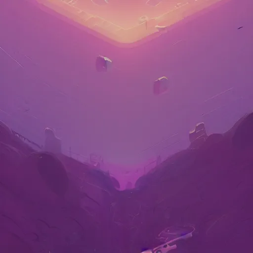 Image similar to beautiful digital rose in stunning pink sea, VERY LIGHT purple and blue scheme, by Anton Fadeev and Simon Stalenhag, trending on artstation, low contrast