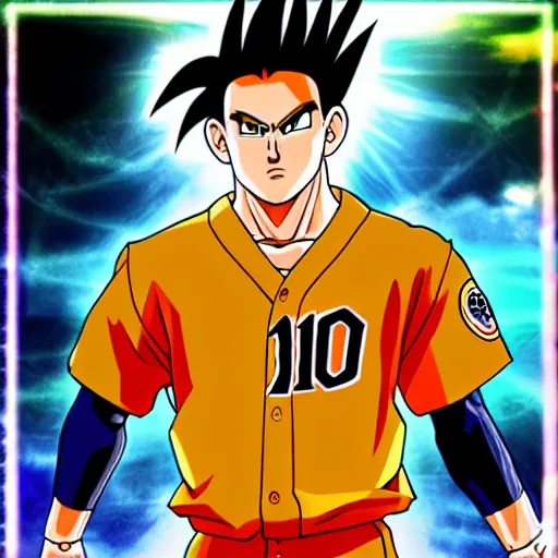 Image similar to manny machado super saiyan, anime style