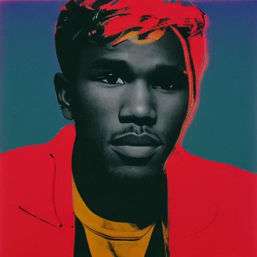 Image similar to frank ocean, by Andy Warhol