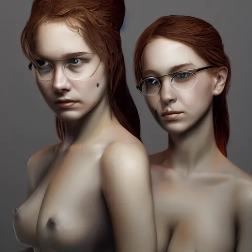 Image similar to two young women who are conjoined twins, hyperdetailed, artstation, cgsociety, 8k