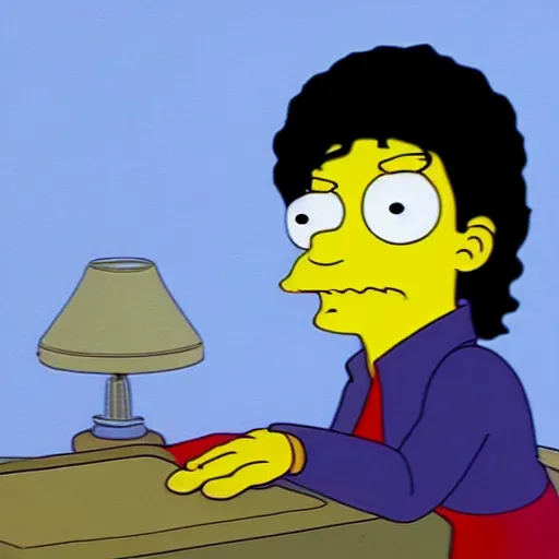 Image similar to michael jackson in a Simpsons episode