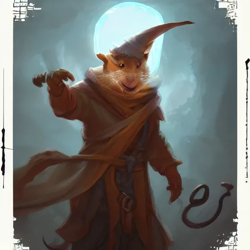 Image similar to anthropomorphic squirrel wizard casts a swirling spell, DnD character art portrait, DeviantArt Artstation, by Jason Felix and Peter Mohrbacher and Ross Tran and Greg Rutkowski, behance HD, detailed matte fantasy painting, cinematic lighting
