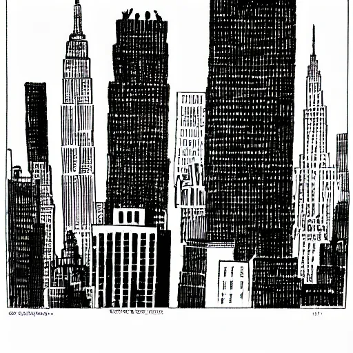 Prompt: New York City by David Mazzucchelli, Black and White, comics