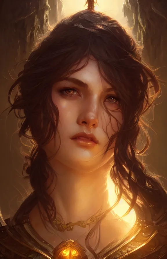 Image similar to Paladin face close-up macro in center, fantasy magic, undercut hairstyle, dark light night, intricate, elegant, sharp focus, illustration, highly detailed, digital painting, concept art, matte, art by WLOP and Artgerm and Greg Rutkowski and Alphonse Mucha, masterpiece