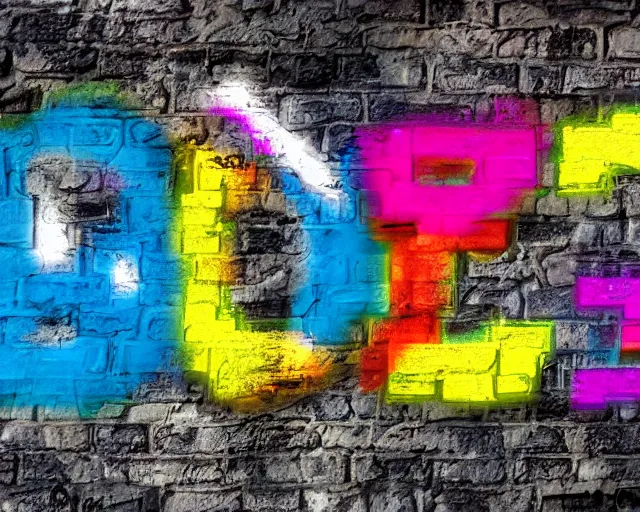 Prompt: 4 k hd, high resolution photograph of graffiti letters < < mser > > on the wall, full colour, shot with sigma f / 4. 2, 2 5 0 mm sharp lens, wide shot, high level texture render