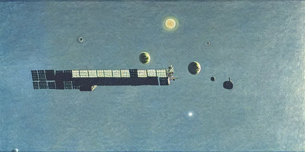 Image similar to a space station by david inshaw. hd