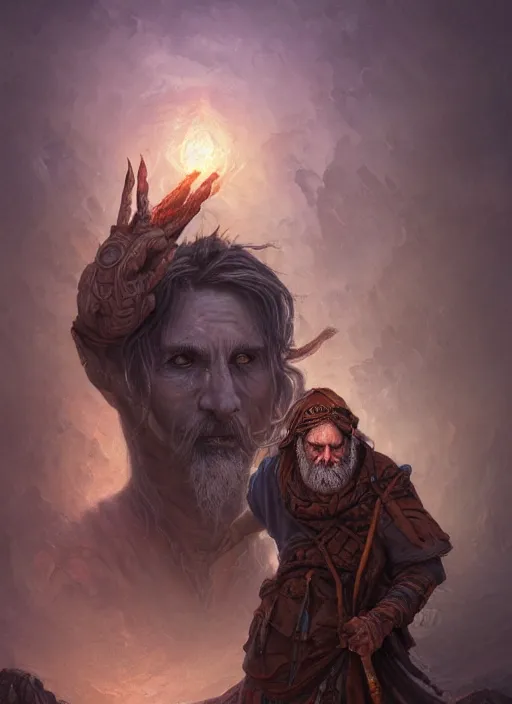 Prompt: rugged wandering priest of salt with some armor plates, extremly detailed digital painting, vibrant colors, in the style of tomasz alen kopera and fenghua zhong and peter mohrbacher, mystical colors, rim light, beautiful lighting, 8 k, stunning scene, raytracing, octane, trending on artstation