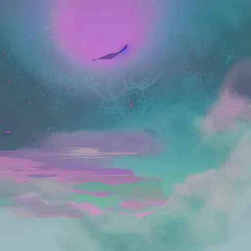 Image similar to this beautiful world is not entirely real, pastel colour palette, artistic, detailed, rough, beautiful digital artwork by artist Lurid (2022)