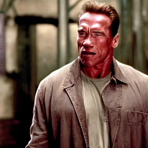 Image similar to cinematic still of arnold schwarzenegger in the green mile ( 1 9 9 9 ), blueray