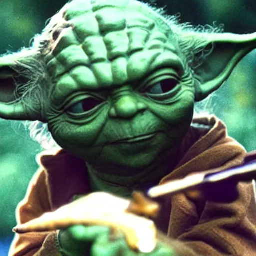 Image similar to yoda performing at woodstock