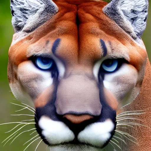 Image similar to a profile photo of a cougar head blue white