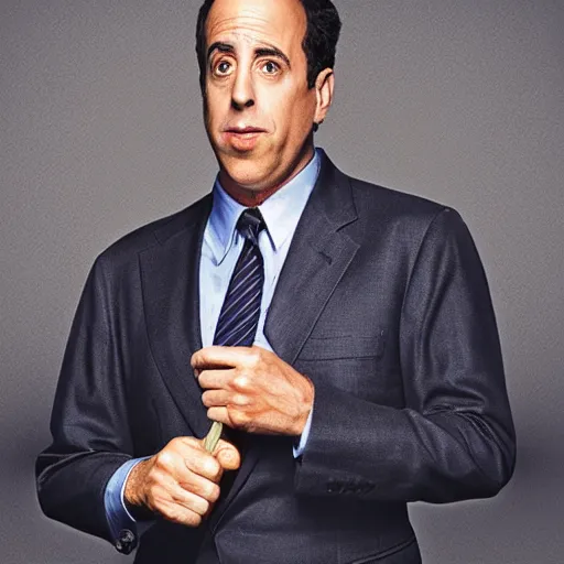 Image similar to UHD candid photo of Jerry Seinfeld with orange skin, accurate face, UHD, photorealistic, correct face, photo by Annie Leibowitz