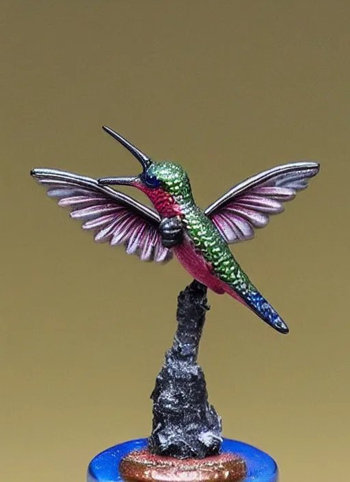Image similar to 8 0 mm resin detailed miniature of a warhammer 4 0 k hummingbird, product introduction photos, 4 k, full body,