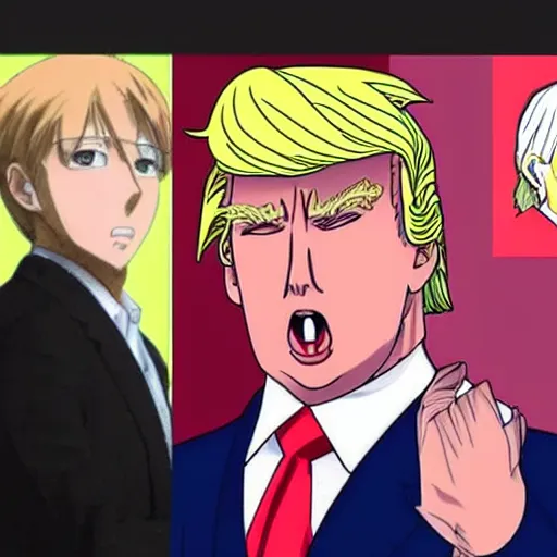 Image similar to Donald Trump as a handsome anime character