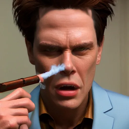 Prompt: hyperrealistic dslr film still of ace ventura smoking cracknpipe, stunning 8 k octane comprehensive 3 d render, inspired by istvan sandorfi & greg rutkowski & unreal engine, perfect symmetry, dim volumetric cinematic lighting, extremely hyper - detailed, extremely lifelike attributes & lifelike texture, intricate, masterpiece, artstation, stunning