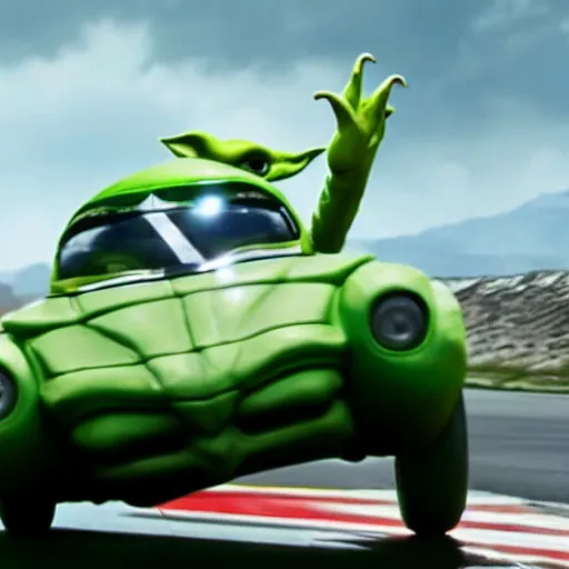 film still of yoda racing in his race car in the new | Stable Diffusion ...