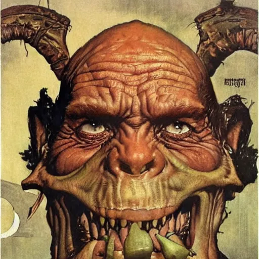 Prompt: An Orc, art by Norman Rockwell
