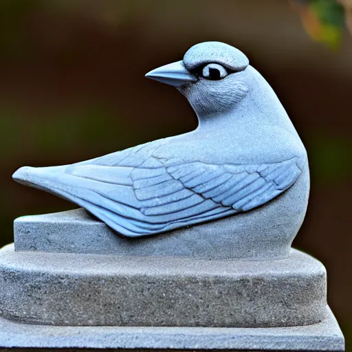 Image similar to stone statue of a bluejay