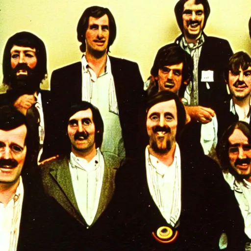 Prompt: Monty Python as a group of Software Developers in a tech company