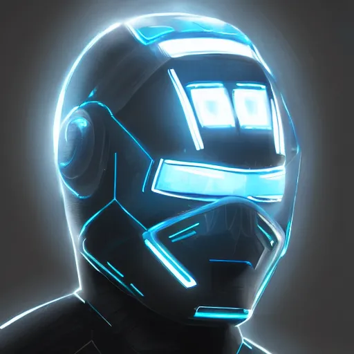 Image similar to Cowboy wearing an armor from the movie Tron Legacy, digital painting, detailed, artstation, high quality, hyperrealism