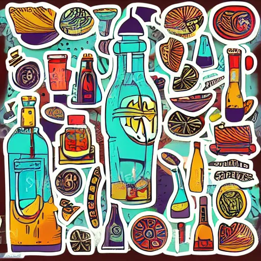 Prompt: Ship in a bottle, sticker, colorful, illustration, highly detailed, no jagged lines, vector art, smooth