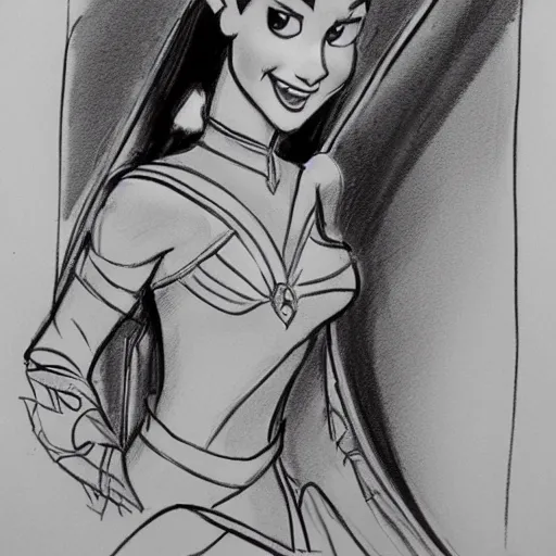 Image similar to milt kahl sketch of victoria justice as princess padme from star wars episode 3