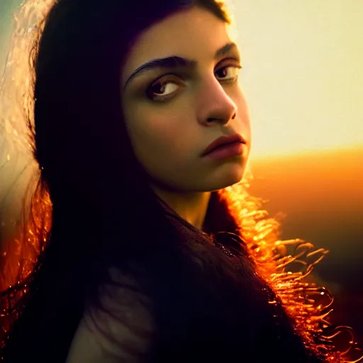 Image similar to photographic portrait of a stunningly beautiful latina emo renaissance female in soft dreamy light at sunset, soft focus, contemporary fashion shoot, in a tim burton movie, by edward robert hughes, annie leibovitz and steve mccurry, david lazar, jimmy nelsson, extremely detailed, breathtaking, hyperrealistic, perfect face, octane render