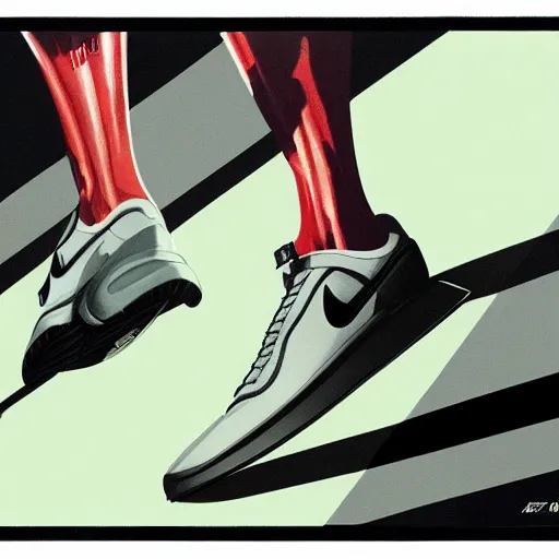 Image similar to adolf hitler wearing nike sneakers, 9 0's rap video clip, hyperrealism, sharp focus, 4 k resolution, ultra detailed, style of ron cobb, adolf hiremy - hirschl, syd mead, ismail inceoglu, rene margitte