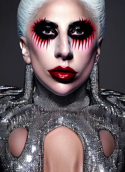 Image similar to lady gaga by nick knight, born this way, born this way album, red weapon 8 k s 3 5, cooke anamorphic / i lenses, highly detailed, cinematic lighting