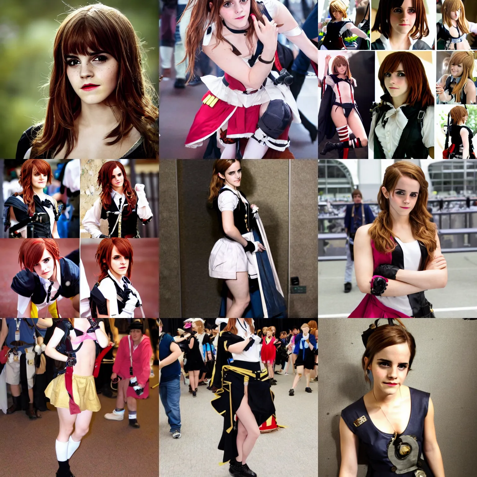 Prompt: Emma Watson in a cosplay photoshoot at an anime convention