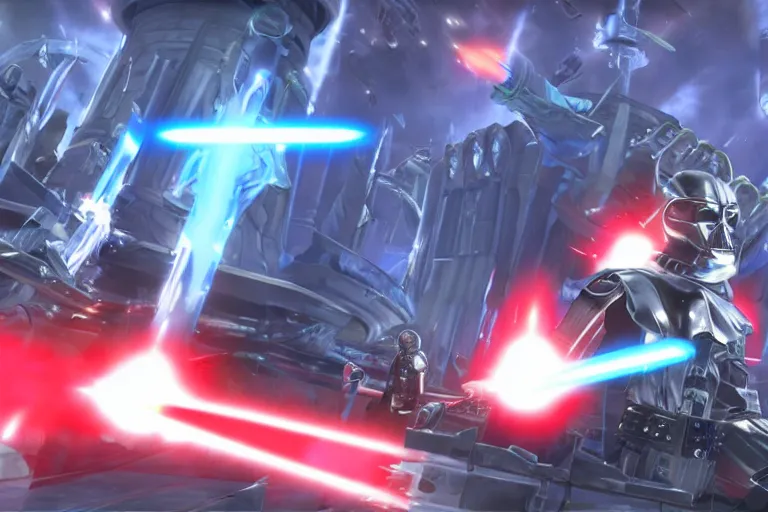 Image similar to Screenshot from Darth vader in Xenoblade Chronicles 2