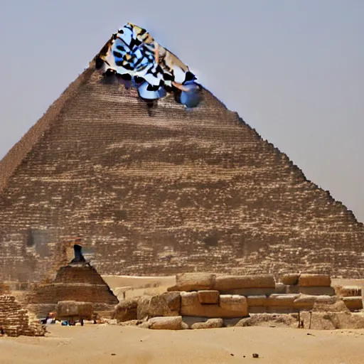 Image similar to a photograph of the great pyramid of giza in the middle of construction, dslr high resolution