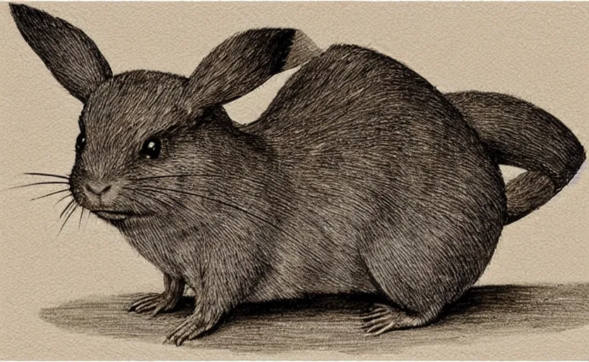 Prompt: ancient rodent ancestor of Pikachu, scientific illustration, fossil reconstruction