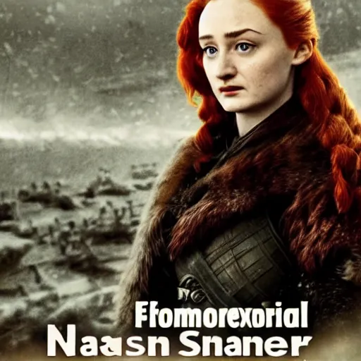 Image similar to sansa stark on northern recruitment poster, wwii propaganda style, game of thrones, high detail