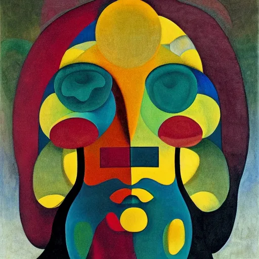 Image similar to floral face portrait by leonetto cappiello and wojciech siudmak and ernst fuchs, anni albers, oil on canvas