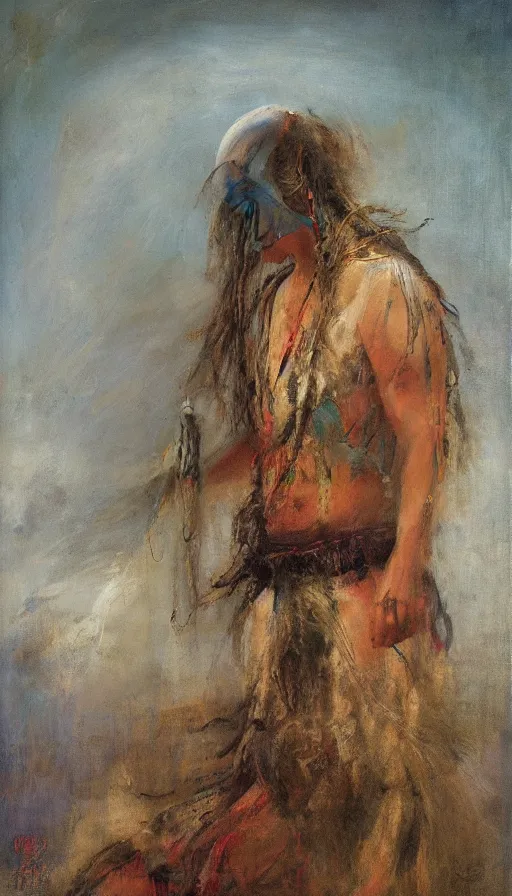 Image similar to portrait of a digital shaman, by john martin