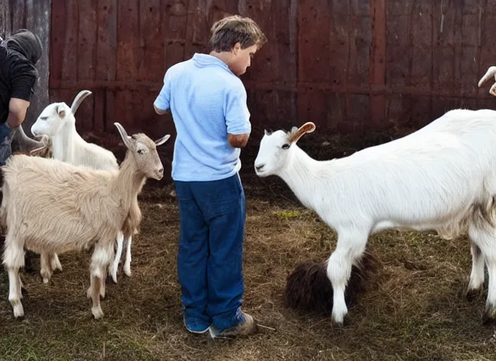 Image similar to three men who stare at goats, hollywood movie