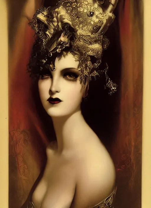 Image similar to gothic princess portrait. by william - adolphe bouguerea, by rolf armstrong, highly detailded