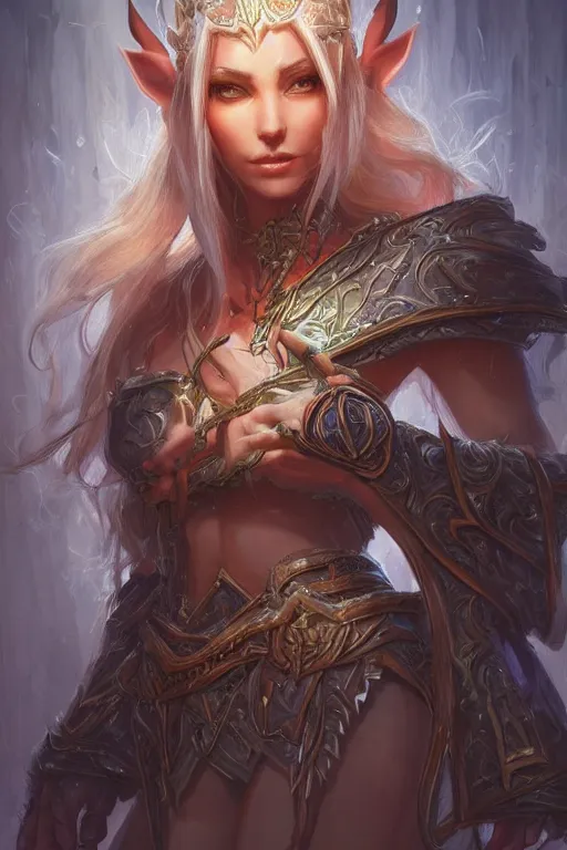 Image similar to world of warcraft elven druid, fantasy, intricate, elegant, highly detailed, digital painting, artstation, concept art, smooth, sharp focus, illustration, art by artgerm and greg rutkowski