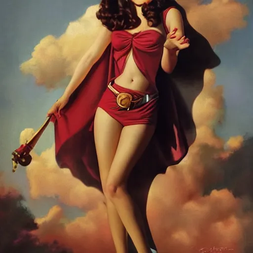 Prompt: hermione 1 1 1 by gil elvgren